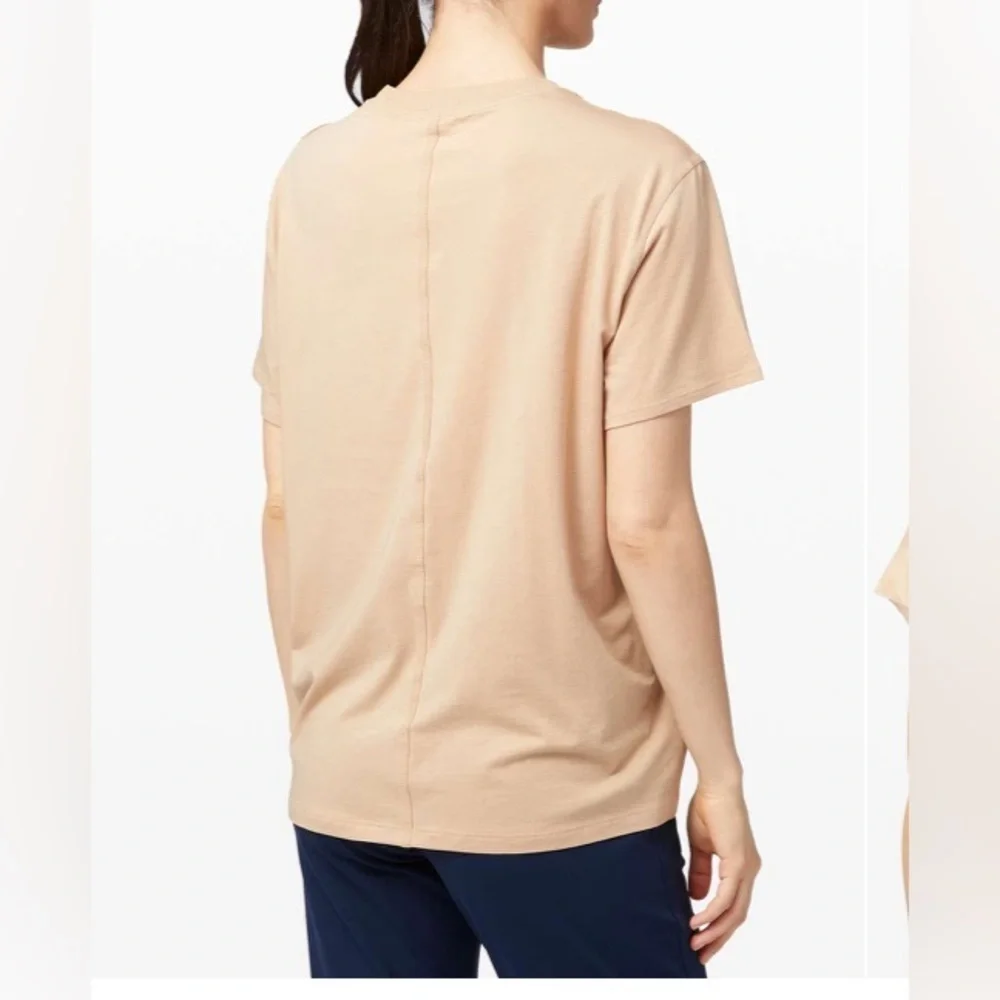 Womens Lululemon All Yours Boyfriend Tee tan size 14